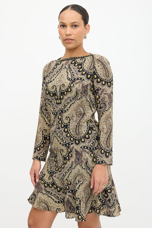 Etro Wool Paisley Printed Dress