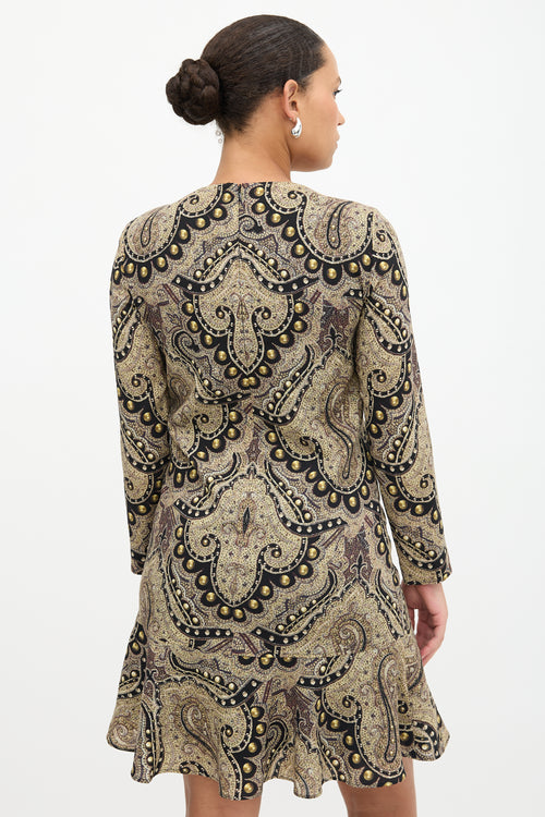 Etro Wool Paisley Printed Dress