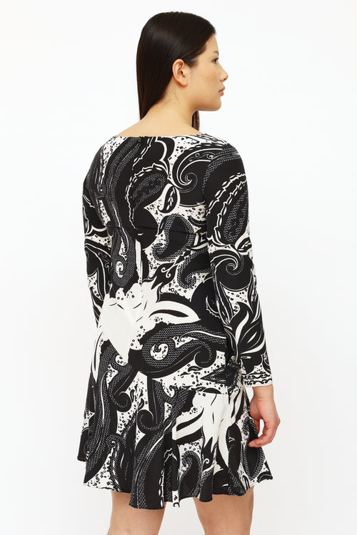 Etro Black & White Print Dress