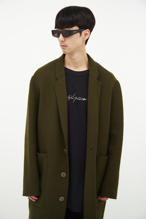 Études Green Wool Coat