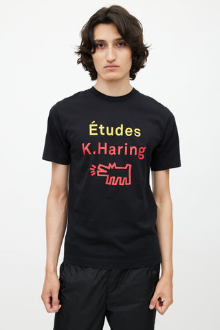 Études x Keith Haring Black & Multicolour Logo T-Shirt