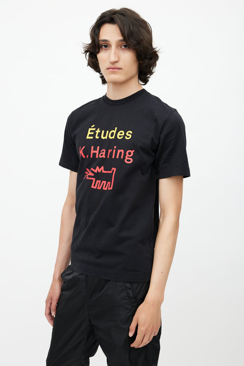 Études x Keith Haring Black & Multicolour Logo T-Shirt