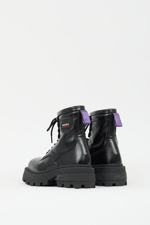 Eytys Black Leather Michigan Combat Boot