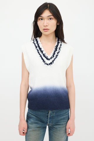 Eytys Cream & Navy Knit Ombre Vest