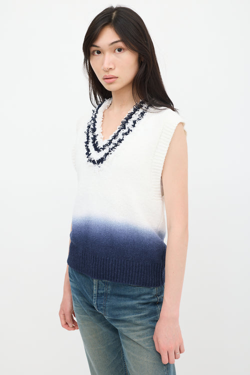 Eytys Cream & Navy Knit Ombre Vest