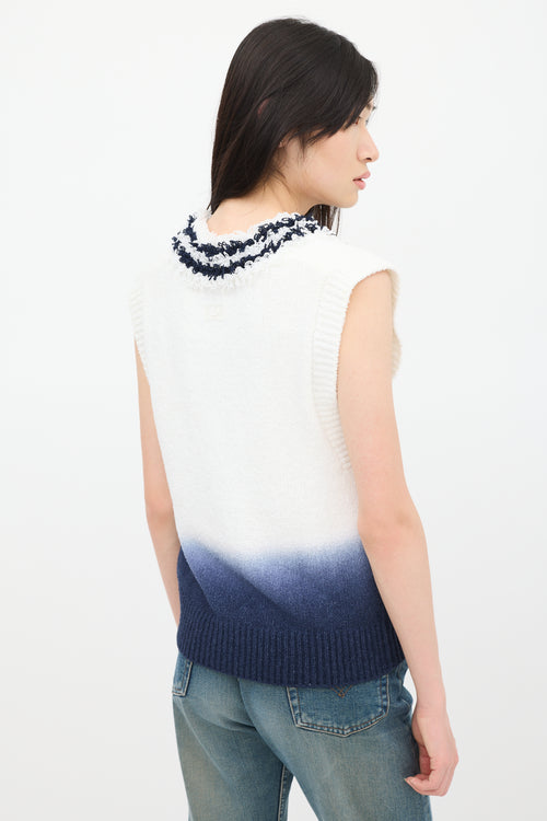 Eytys Cream & Navy Knit Ombre Vest