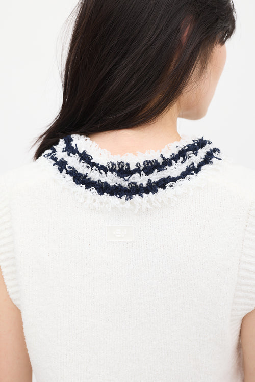 Eytys Cream & Navy Knit Ombre Vest