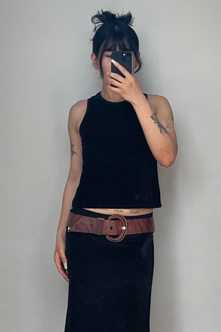 Brown Leather Perforated Belt