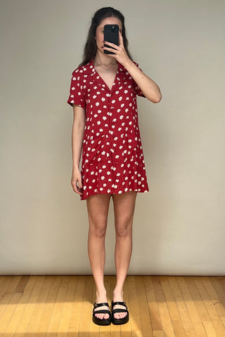 Red & White Floral Dress