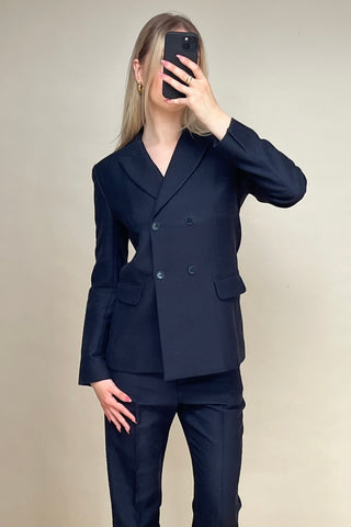 Navy Double Breasted Pant Suit