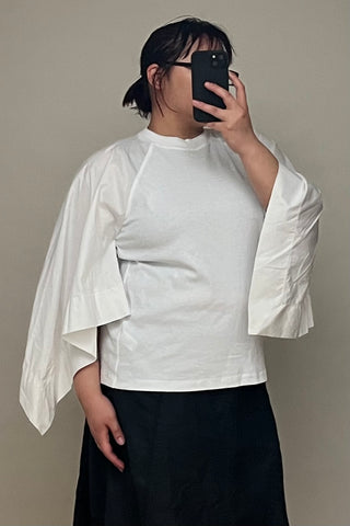 White Cape Sleeve Top