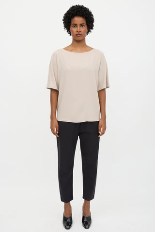Fabiana Filippi Crepe Boat Neck Top