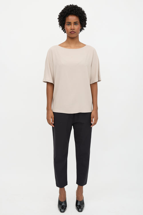 Fabiana Filippi Crepe Boat Neck Top
