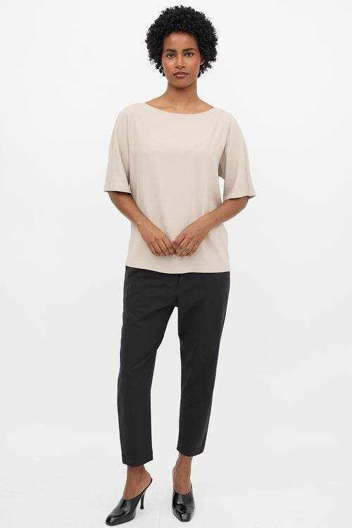 Fabiana Filippi Crepe Boat Neck Top