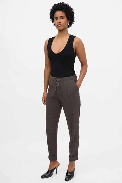 Fabiana Filippi Crepe Silk Drawstring Trouser
