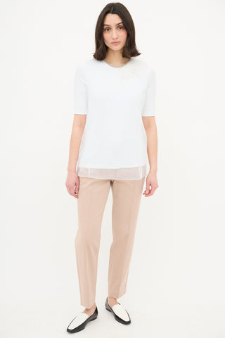 Fabiana Filippi Mesh Overlay Fringe Shirt