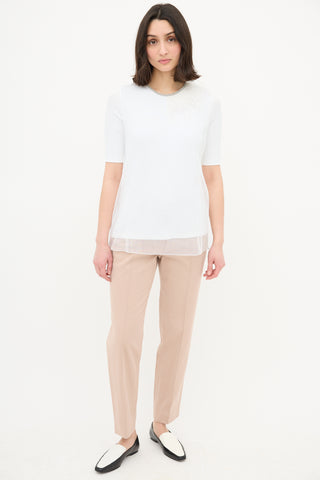 Fabiana Filippi Mesh Overlay Fringe Shirt