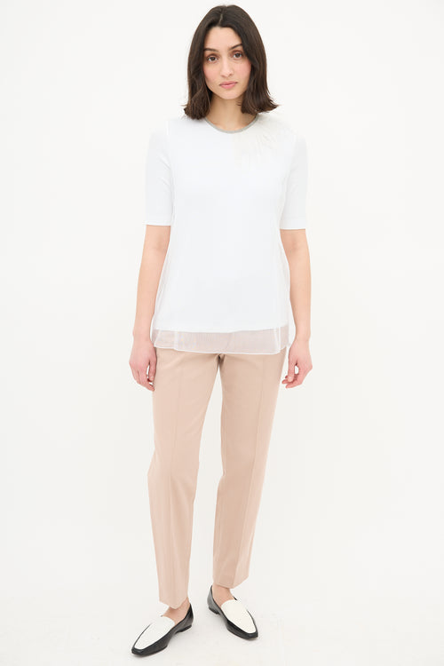 Fabiana Filippi Mesh Overlay Fringe Shirt