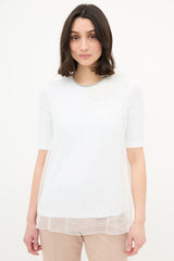 Fabiana Filippi Mesh Overlay Fringe Shirt