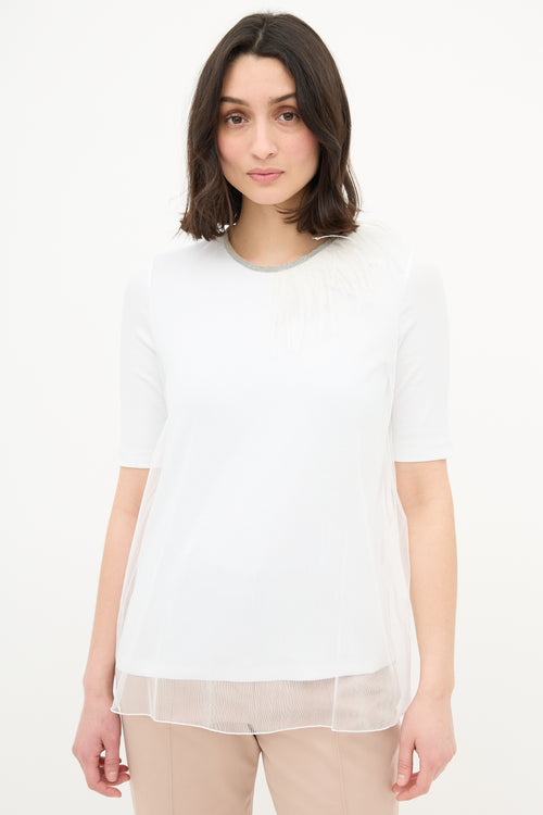 Fabiana Filippi Mesh Overlay Fringe Shirt