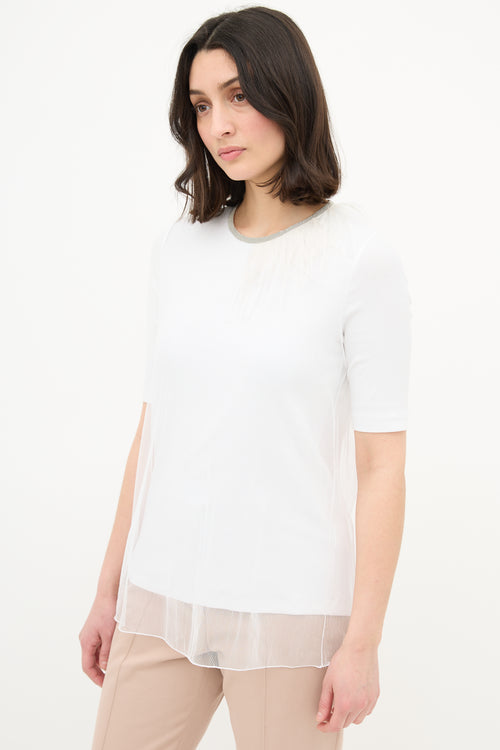 Fabiana Filippi Mesh Overlay Fringe Shirt