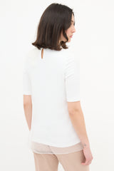 Fabiana Filippi Mesh Overlay Fringe Shirt