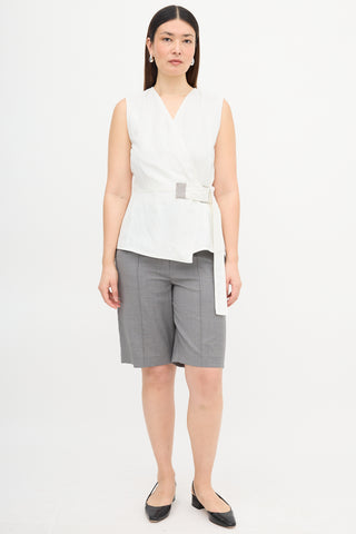 Fabiana Filippi Linen Belt Wrap Blouse