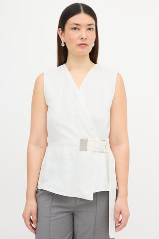 Fabiana Filippi Linen Belt Wrap Blouse