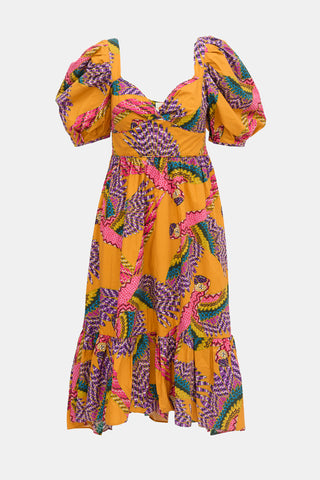FARM Printed Midi Dress