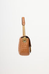 Fendi Leather Monogram Midi Baguette Bag