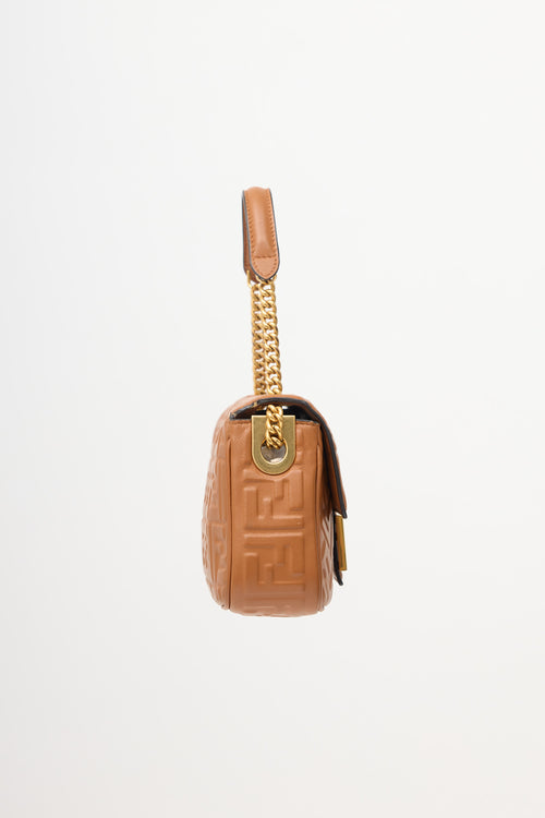 Fendi Leather Monogram Midi Baguette Bag