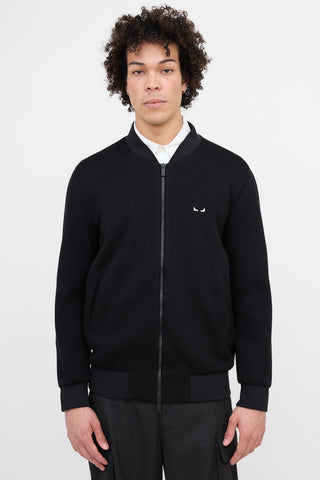 Fendi Embroidered Eyes Bomber Jacket