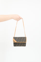 Fendi Brown Canvas & Leather Zucca Crossbody Bag