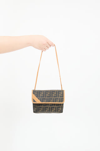 Fendi Brown Canvas & Leather Zucca Crossbody Bag