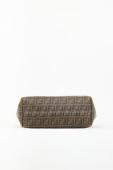 Fendi Brown Coated Canvas Zucca Roll Tote Bag