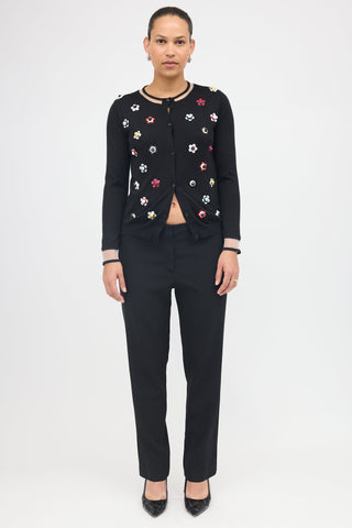 Fendi Cashmere Floral Stud Cardigan