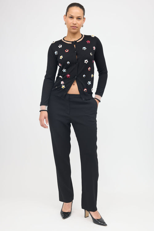 Fendi Cashmere Floral Stud Cardigan