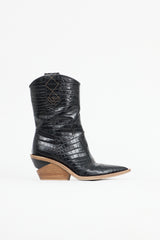 Fendi FW 2018 Embossed Leather Cowboy Boot