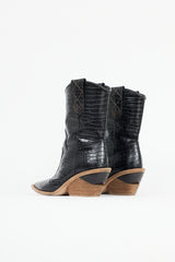Fendi FW 2018 Embossed Leather Cowboy Boot