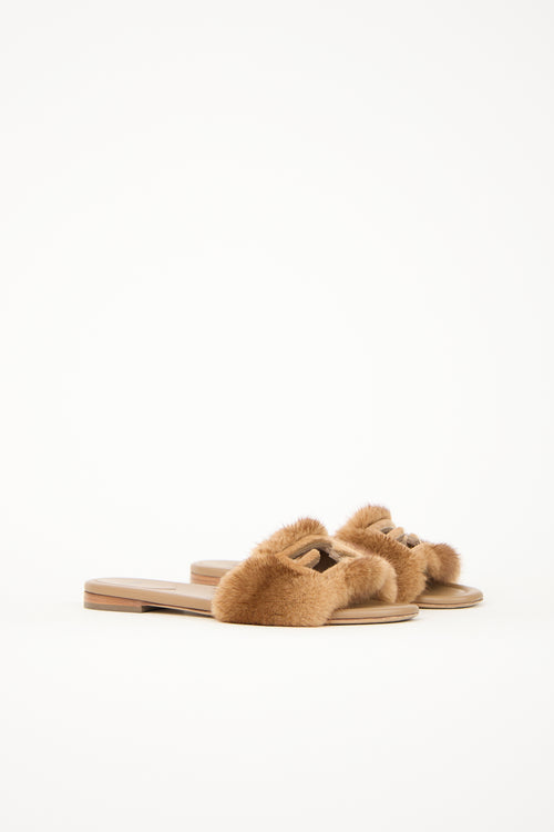 Fendi Fur Baguette Slide