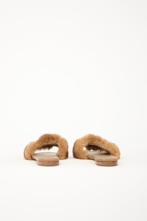Fendi Fur Baguette Slide