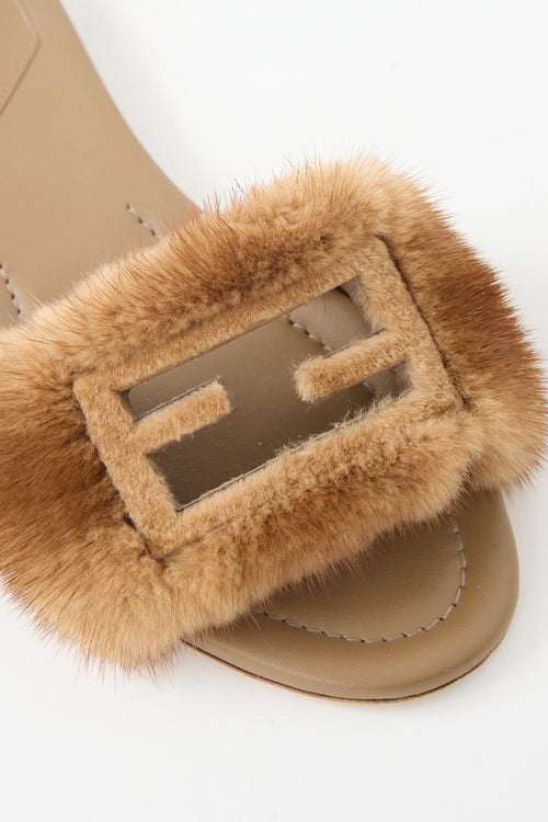 Fendi Fur Baguette Slide