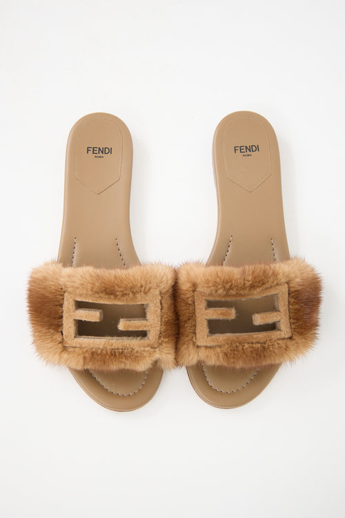Fendi Fur Baguette Slide