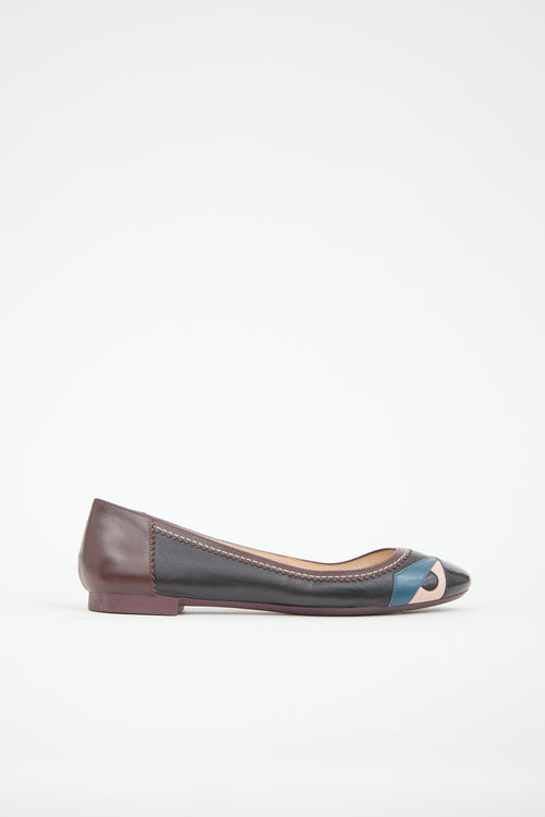 Fendi Leather Monster Flat