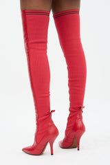 Fendi Leather Rockoko 100mm Thigh Boot