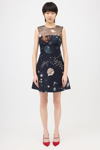 Valentino Milky Way Jacquard Mini Dress
