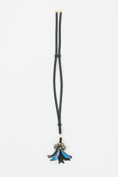 Marni Leather Abstract Necklace