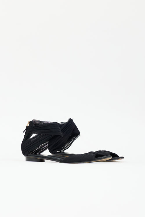 Fendi Mesh Ankle Wrap Sandal