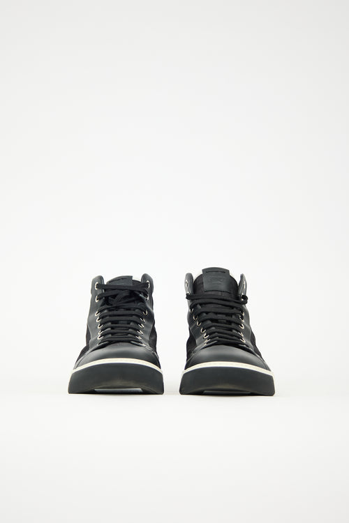 Fendi Printed Nylon & Leather Sneaker