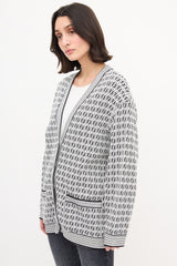 Fendi White & Black Allover FF Logo Cardigan